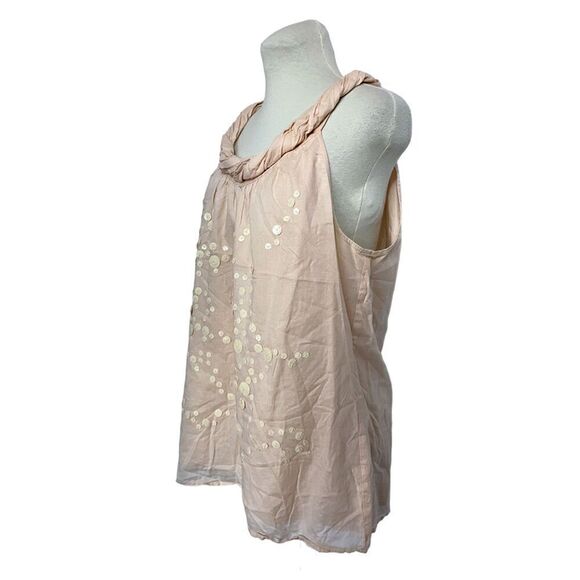 Ann Taylor Loft Twisted Neckline Pink/Peach Sequin Top Size L - Picture 1 of 10